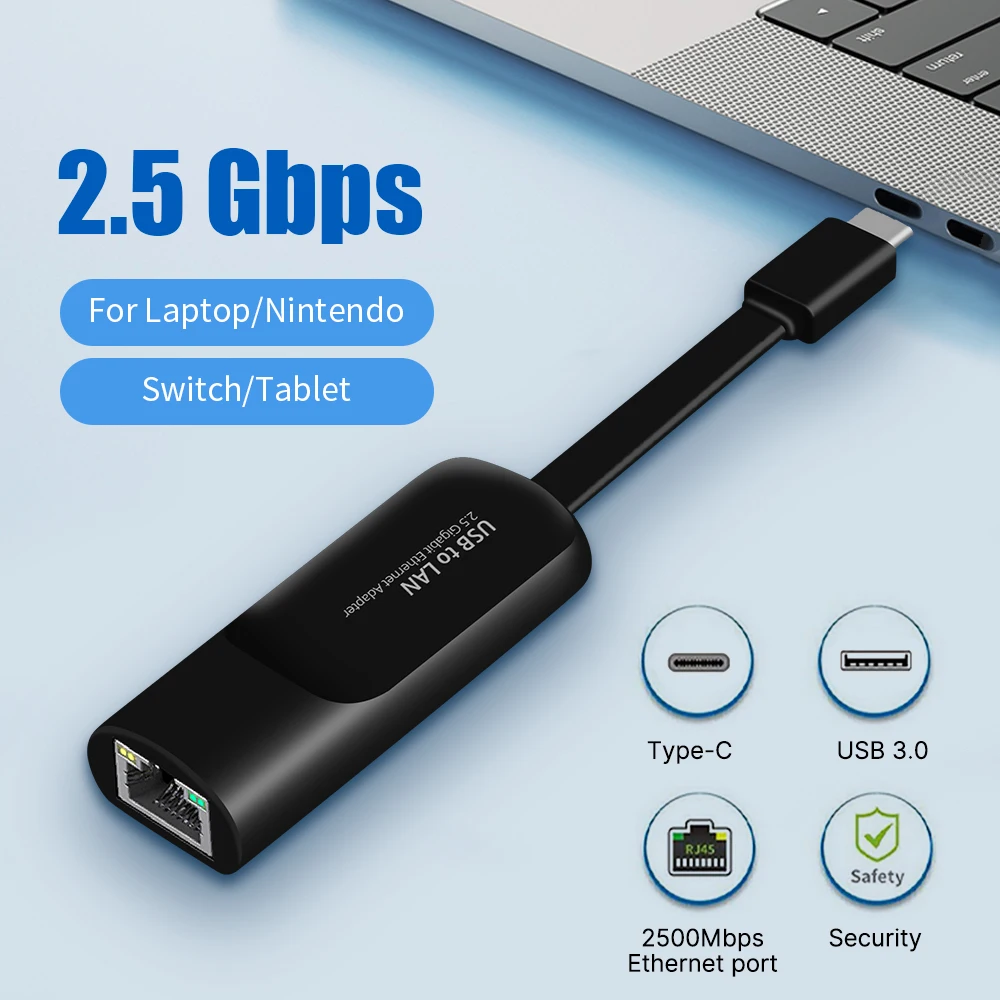 USB 3.0 2500M Gigabit Ethernet Adapter Realtek RTL8156 Type C to RJ45 Ethernet Network Card Driver Free For Desktops Laptop
