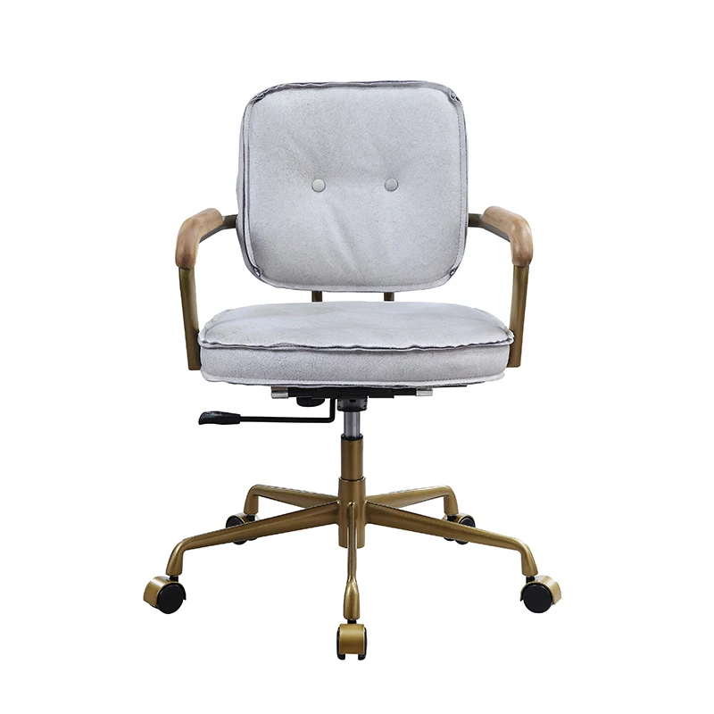 ACME Siecross Office Chair in Vintage White Top Grain Leather 93172 On-Site