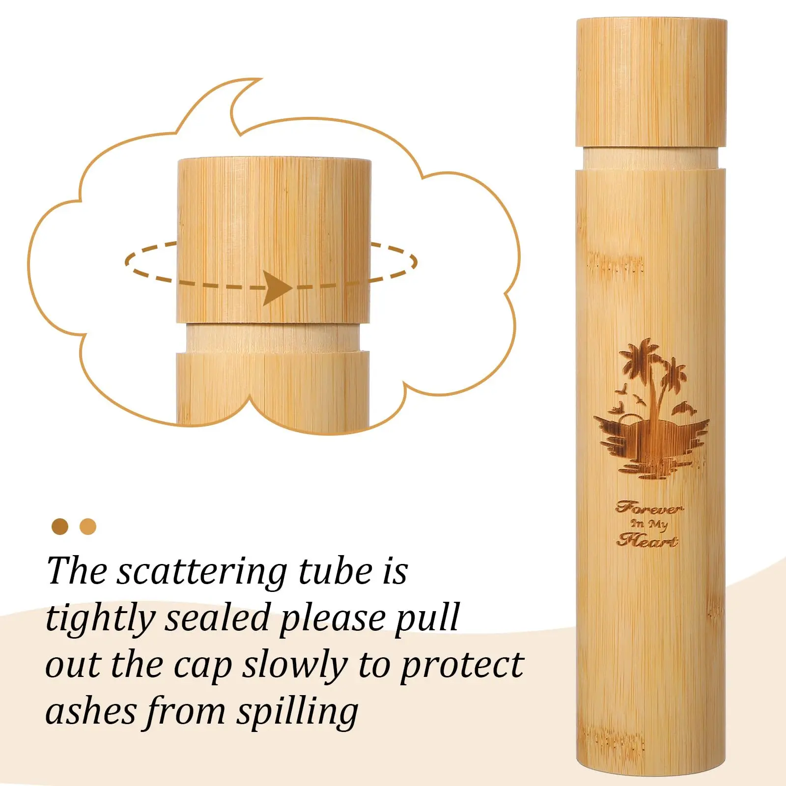 Bamboo Tree Of Life Cremation Urn Ashes Scattering Tube Memorial Keepsake For Human Pet Ashes Funeral