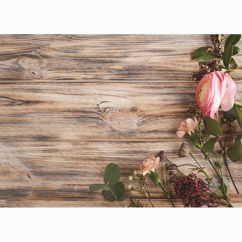 SHUOZHIKE Valentine's Day Rose Flower Photography Background Birthday Wedding Child Portrait Photo Backdrop Studio 210314RAI-02