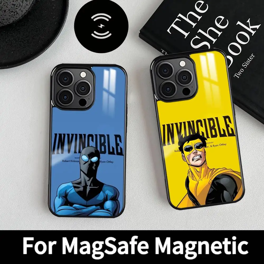 حافظة هاتف كارتون هيرو I لا تقهر MagSafe مغناطيسية لهاتف آيفون 16 15 14 13 12 11 Pro Plus Max شاحن لاسلكي صغير Funda #5
