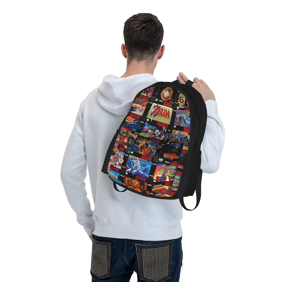 Retro Gaming Boxes Mochilas para meninos e meninas, Bookbag para estudantes, Mochilas escolares, Mochila dos desenhos animados, Mochila de viagem, Bolsa de ombro para crianças