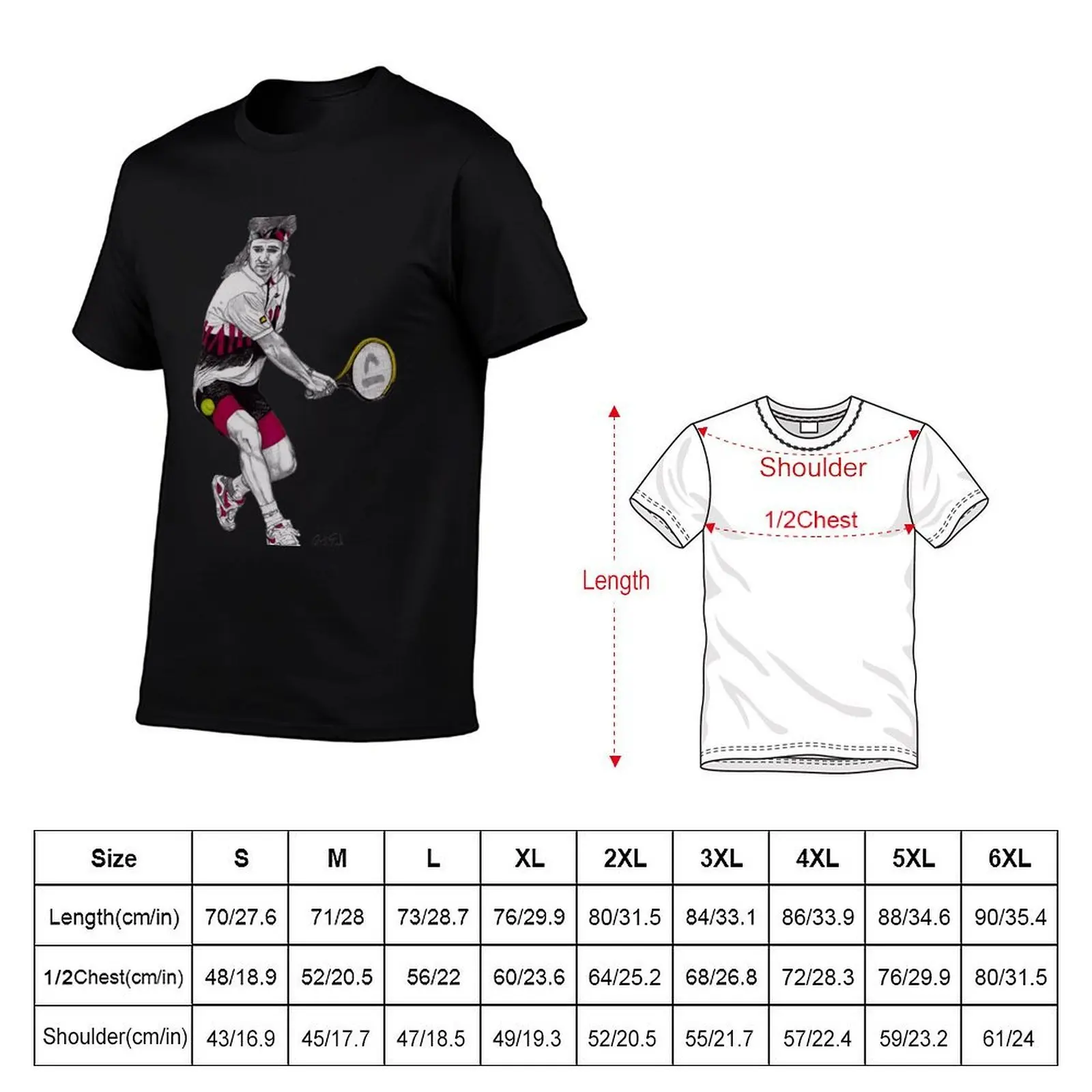 Tennis Agassi T-Shirt g man t shirts for men man t shirts high quality luxury brand T-Shirt