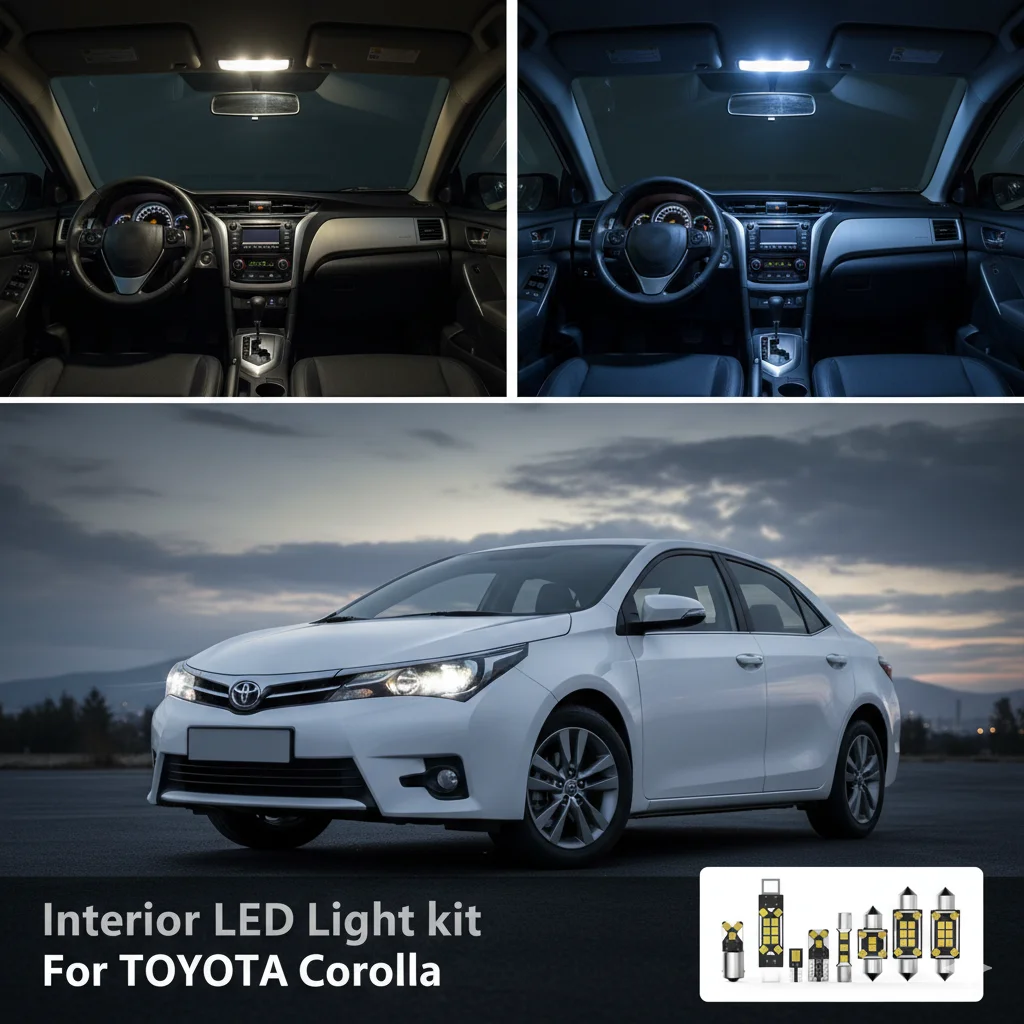 Kit de Luces LED Interiores para Automóvil TOYOTA Corolla E15 E150 E18 E180 1988 1993 1999 2003 2005 2012 2015 2021, Color Blanco, Canbus