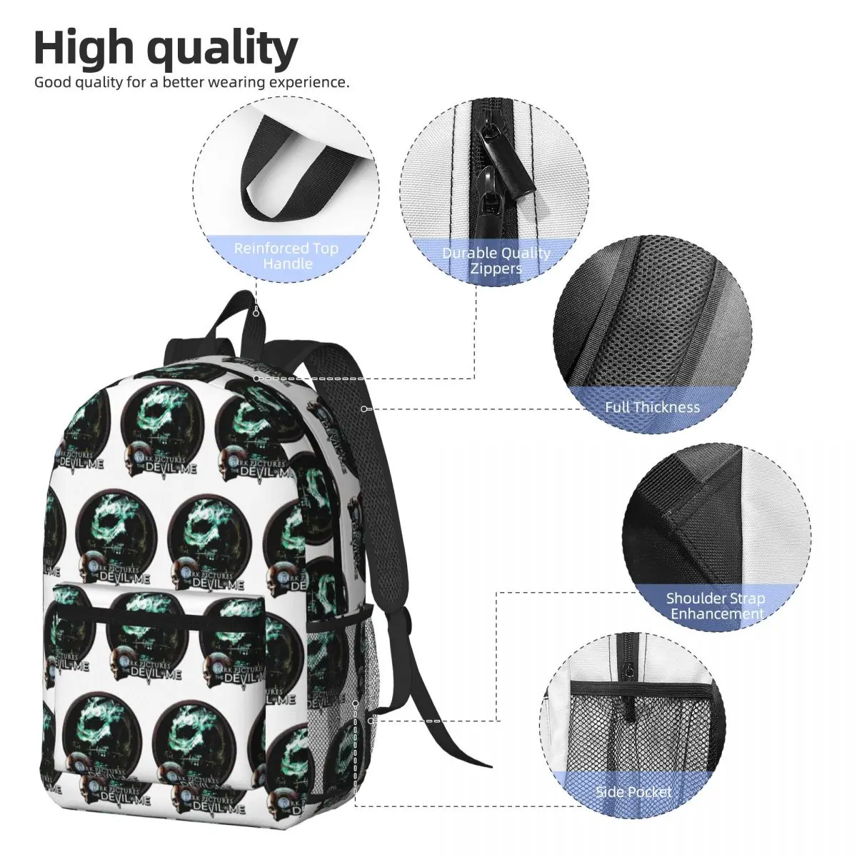 The Dark Pictures Anthology Game Backpack Daypack Large Capacity Kids BookBag School Bag Shoulder Bags for Men Women