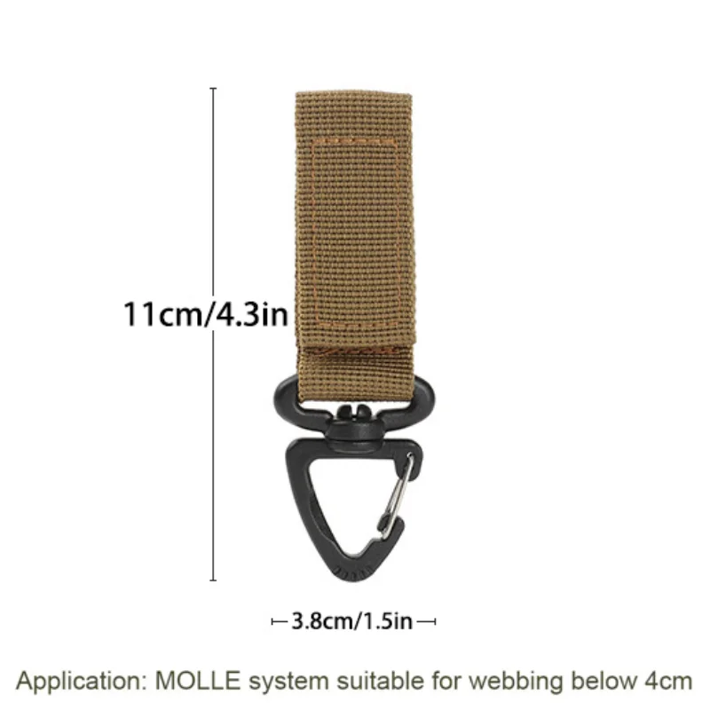 Outdoor Nylon Molle Tactical Backpack Carabiner Key Hook Webbing Buckle System Belt Buckle Hanging Camping Climbing Accessories