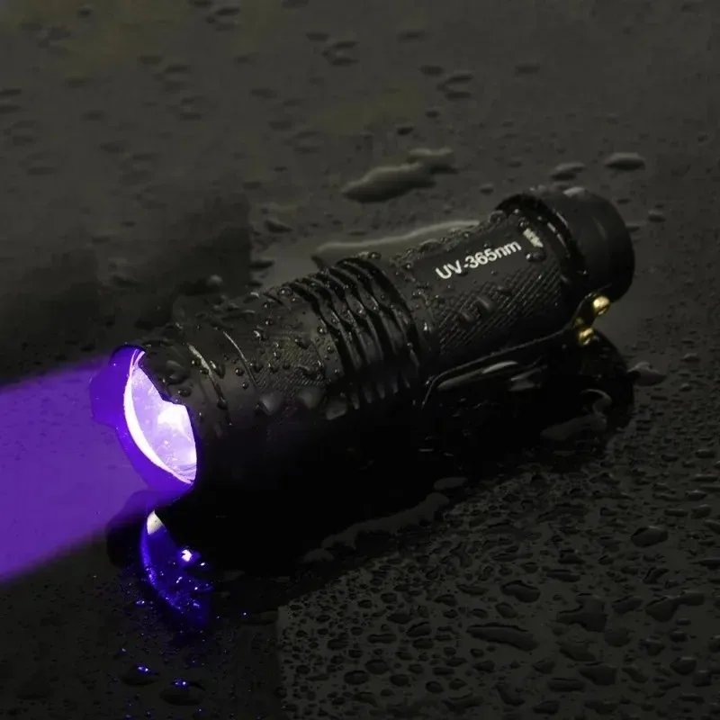 Portable LED UV Flashlight Ultra Violet Blacklight Light 395/365nm Retractable Ultraviolet Torches Pet Urine Stain Detector Lamp