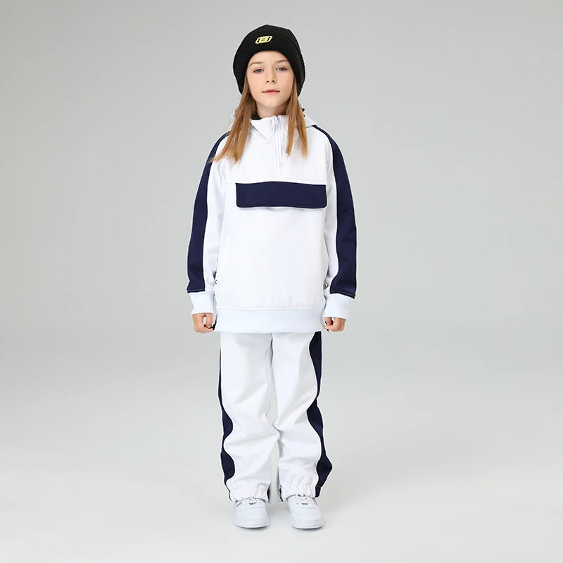 Nuevo conjunto de traje de esquí para niños, chaquetas y pantalones de esquí y snowboard a prueba de viento cálido de invierno-30 ℃, equipo de esquí de alta calidad