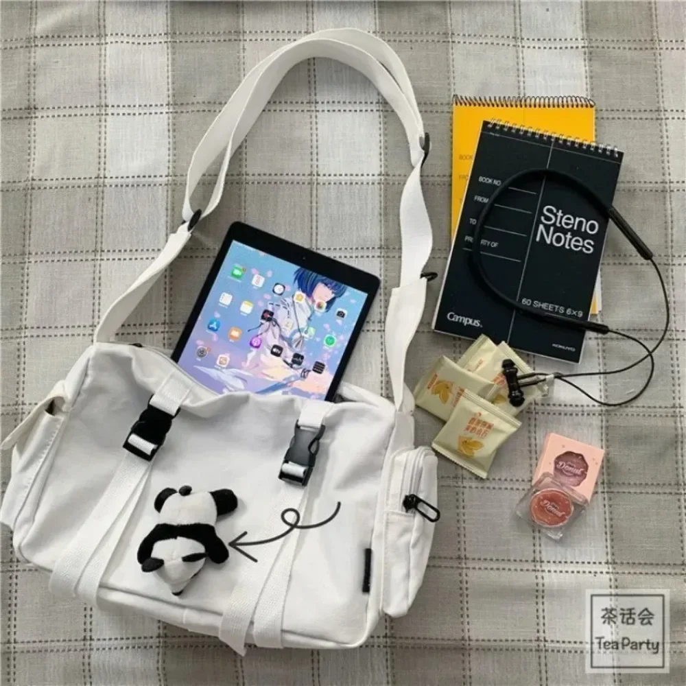 اليابانية Harajuku المرأة حقيبة ساعي بلون قماش حقائب كروسبودي طالب سعة كبيرة حقائب اليد حقيبة كتف Bolsos Sac