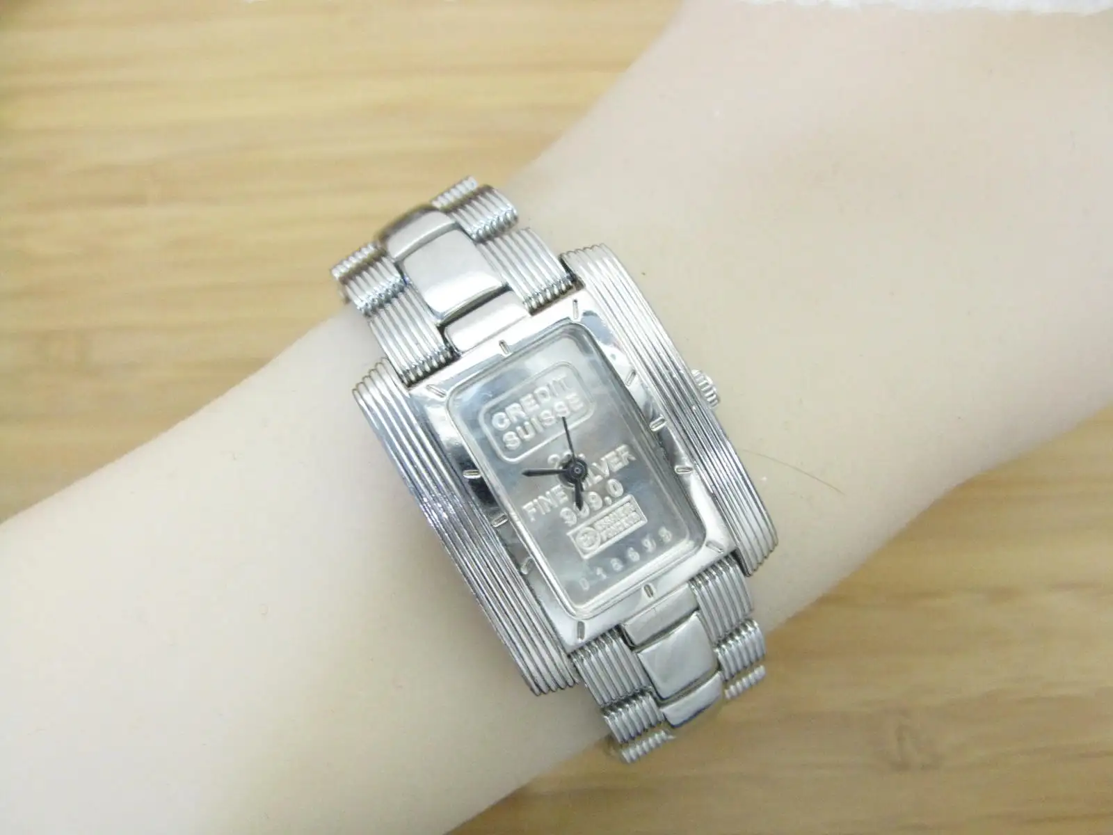 “2g silver bar 999” dial Japanese quartz women's watch