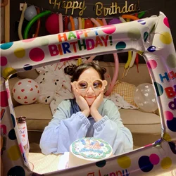 Aluminum Film Balloon Photo Frame Birthday Party Photo Background Props Students Graduation Party Photo Decoration Ballons