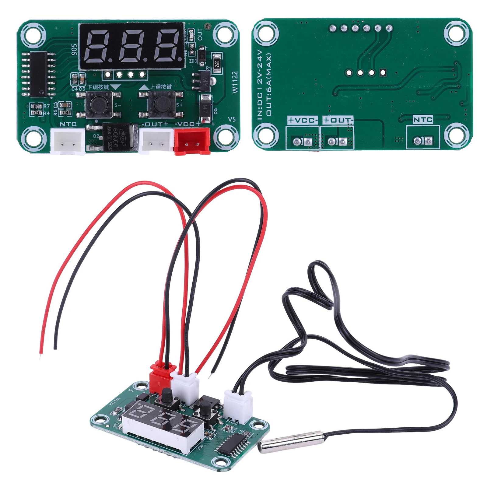 DC12-24V Miniature Digital Thermostat LED Display Electronic Thermostat Board for Industrial and Reptile Tank Use