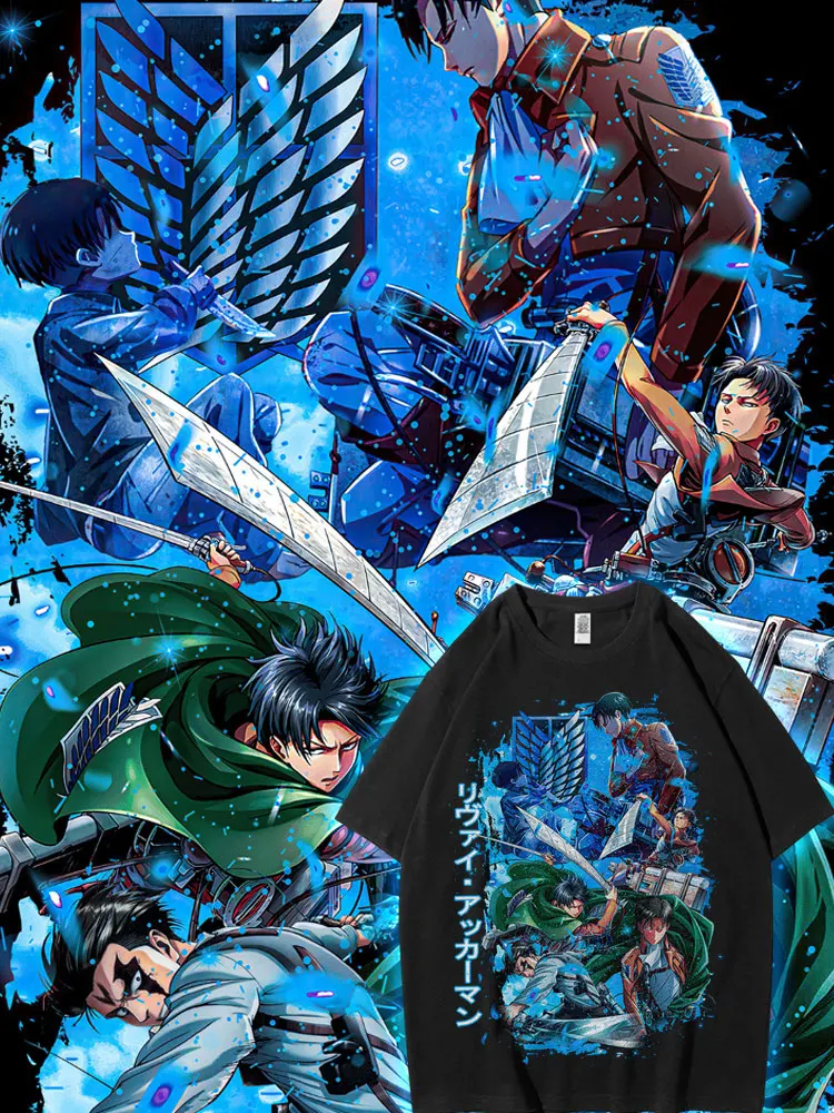 colaboracao-de-attack-on-titan-eren-mikasa-levi-estilo-anime-japones-100-algodao-camiseta-masculina-verao-trendy-loose-top