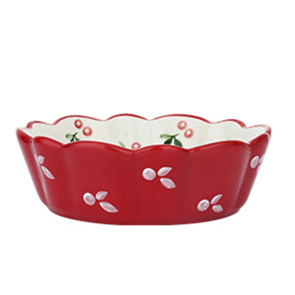 

Cherry Pattern Ceramic Bowl Creative Salad Bowl Food Container Tableware Dessert Bowl for Home Restaurant Kitchen (Small Bowl)
