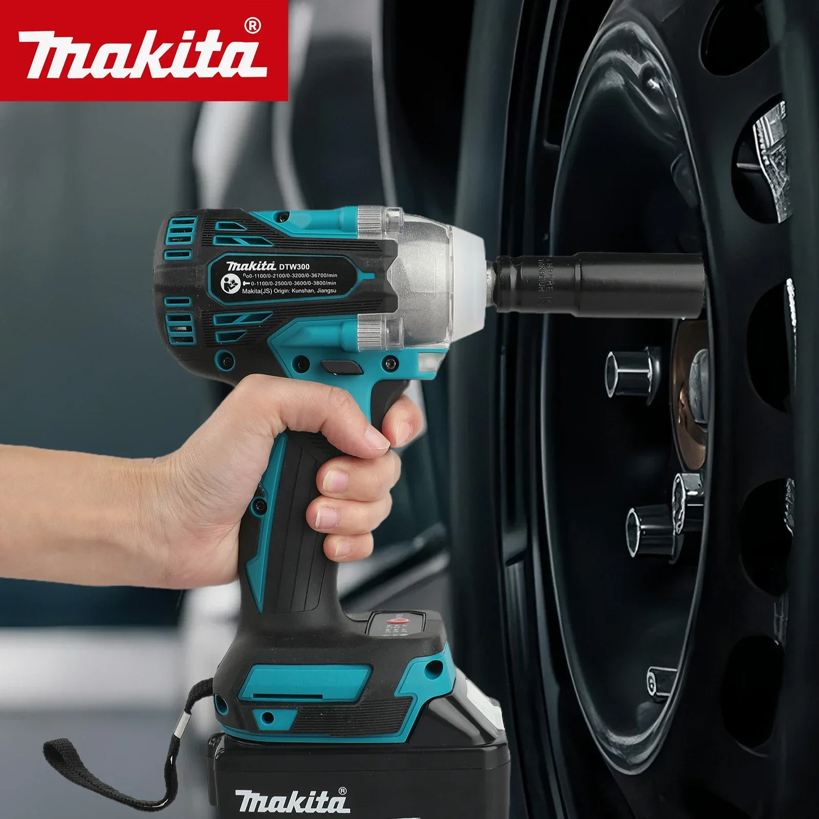 For Makita 18v Battery Pins, DTW300 Bolt Tightener,330N.m Torque,0-36700RPM,LED Work Light Maintenance tools