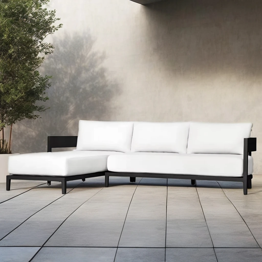 

Outdoor Leisure Sofa Aluminum Alloy Sofa Set Outdoor Courtyard Sunscreen Waterproof Outdoor Aluminium Nordic 2 Sofa Chair Set