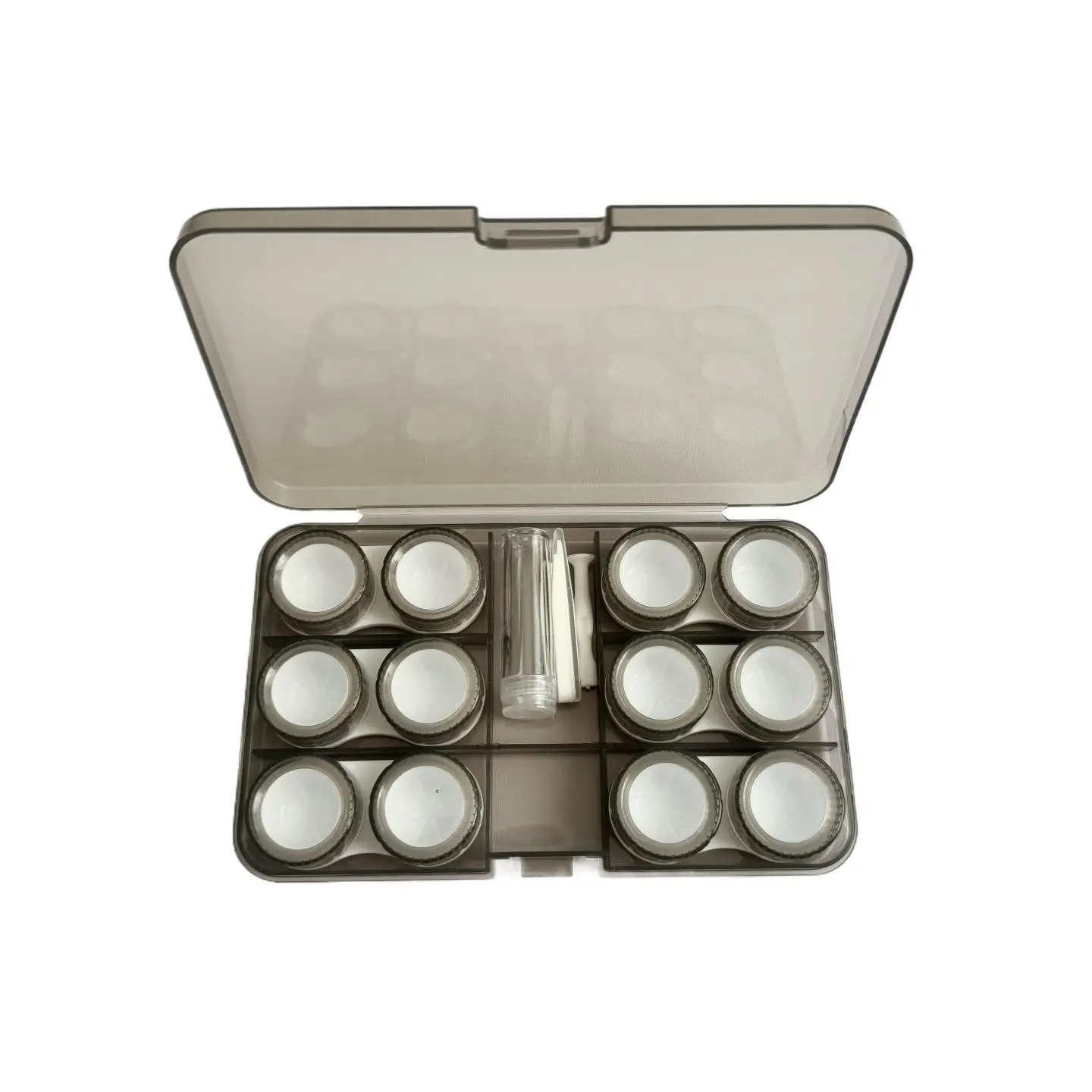 Minimalist Summer Cool Style Portable Contact Lens Case 6-Pair Companion Care Box for Myopia & Colored Lenses