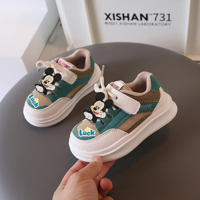 

Disney Mickey Mouse Spring Autumn New Children Board Shoes Boy Sneakers Baby Soft-soled Toddler Shoes Girl Light Casual Shoes