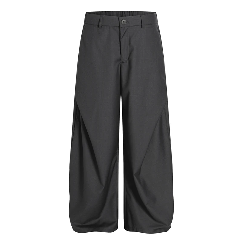 

Сплошной цвет плиссированные костюмные брюки мужские осенние ретро уличные свободные прямые широкие повседневные брюки мужские