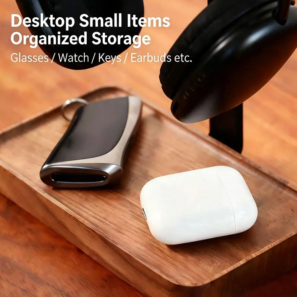 Walnut Headphone Stand Stores Desktop Items Desktop Storage Stand Non-Slip Base Suitable for Most Headphone Models view 4