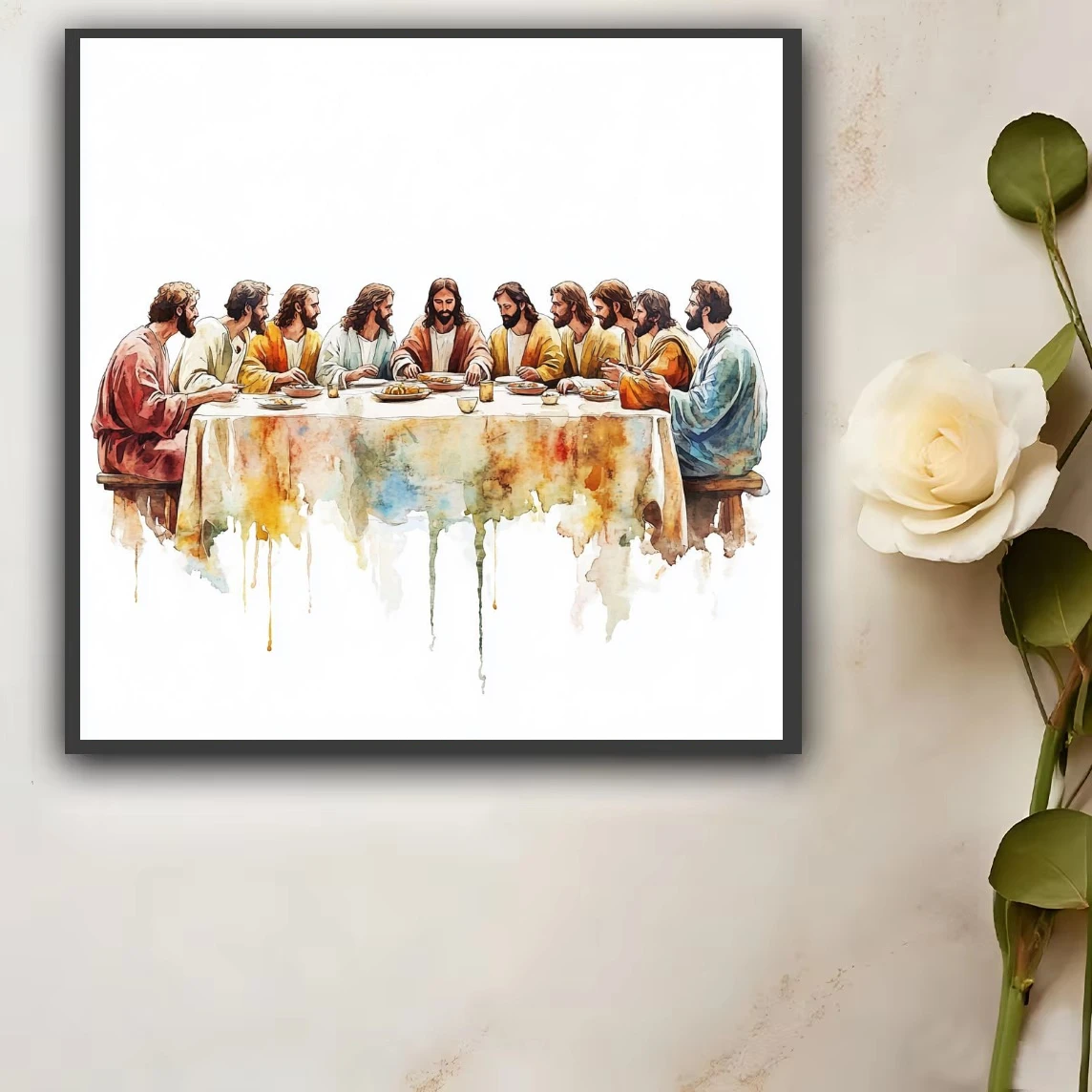 Jigsaw Puzzles Minimalist Biblical Scene  Last Supper 500PCS/1024 PCS Modern Wall Decor for Living Room Bedroom Gift No Frame
