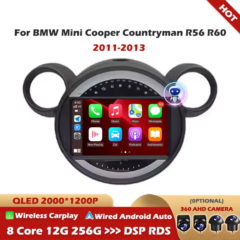 For BMW Mini Cooper Countryman R56 R60 2011-2013 Android 16 Auto Carplay Car GPS Navigation Stereo Multimedia Player Scree Tools