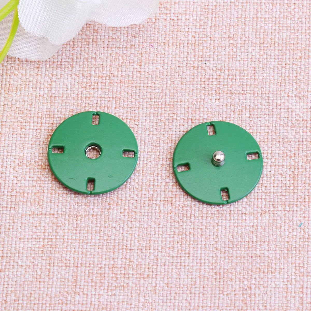 

10pcs Alloy Snap Buttons Metal Flat Fasteners For Clothing Decorative Sewing Accessories Costume Diy Fashion Chic Green