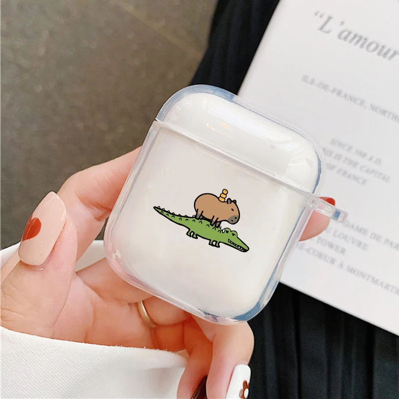 Funda bonita con dibujos de dinosaurios para auriculares Apple AirPods 4, 3, 2, 1, Fundas protectoras suaves y transparentes para AirPods Pro 2, fundas de animales