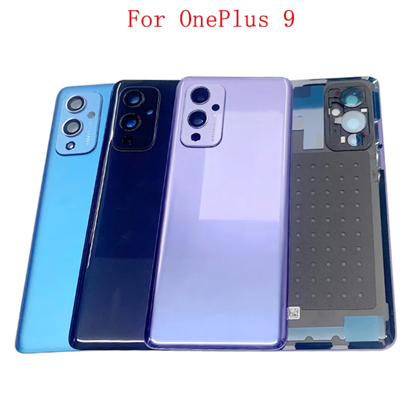 Корпус задней двери, чехол для аккумулятора для OnePlus 9 LE2113 LE2111, задняя крышка с запасными частями для объектива камеры
