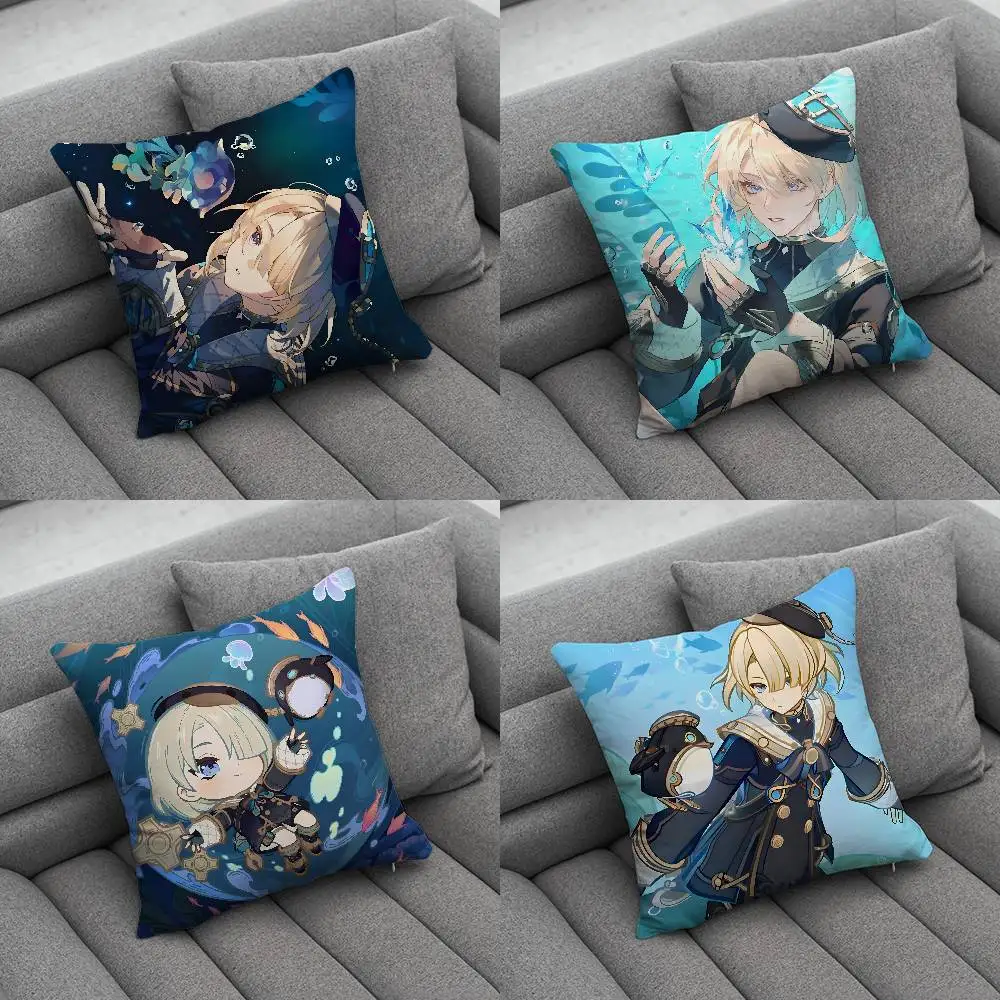 

Genshin F-Freminet Impact Pillow Case Pillowcase Home Sofa Cushions Car Cushions Pillowcover Office Pillowshell Pillow