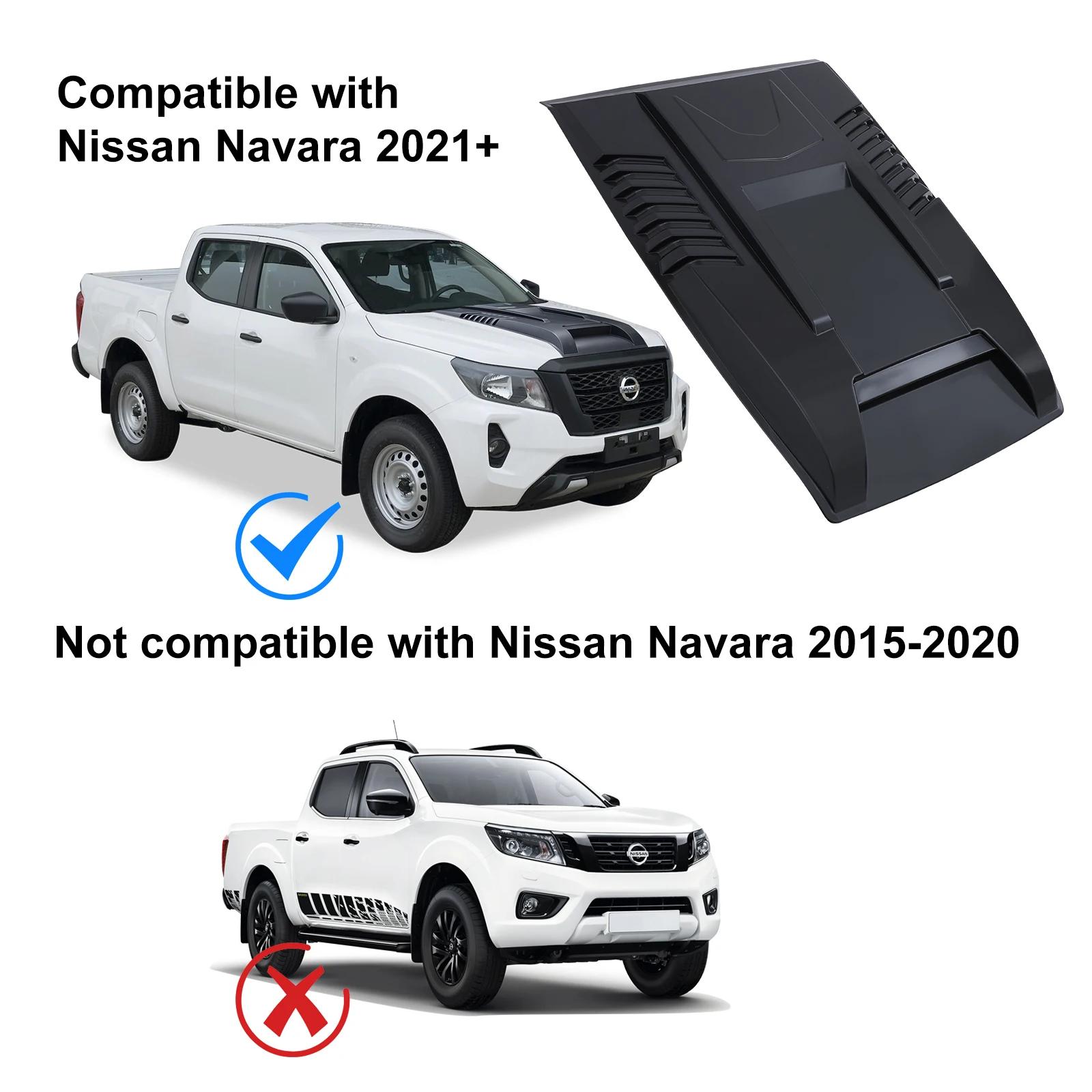 Matte Black Bonnet Scoop Hood Cover Guard Protector For Nissan Navara Frontier NP300 2021 2022 2023 2024 4X4 Car Accessories