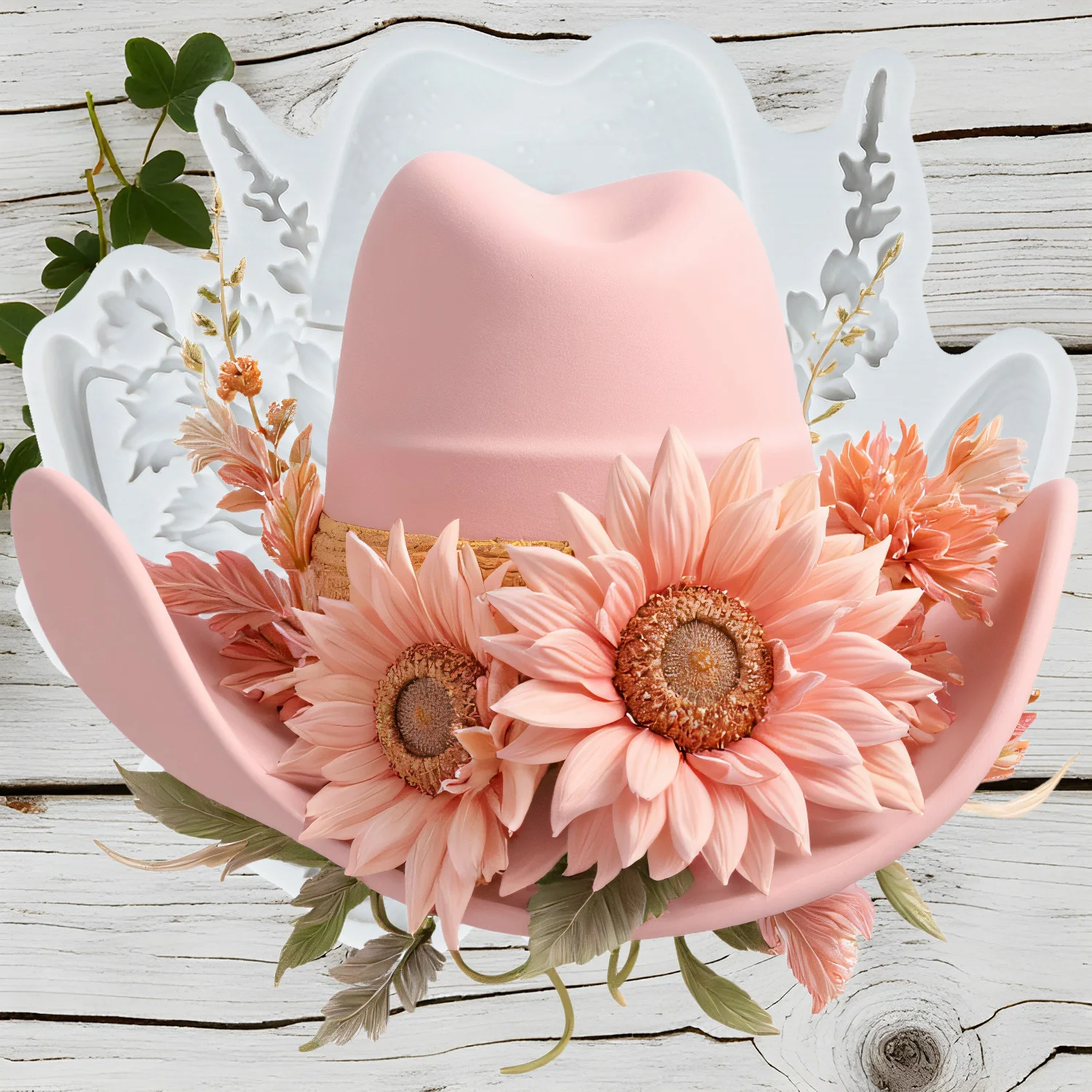 Sunflower Hat Silicone Molds Hat Fondant Cake Decorating Tools Cupcake Topper Chocolate Candy Craft Gum Paste Polymer Clay