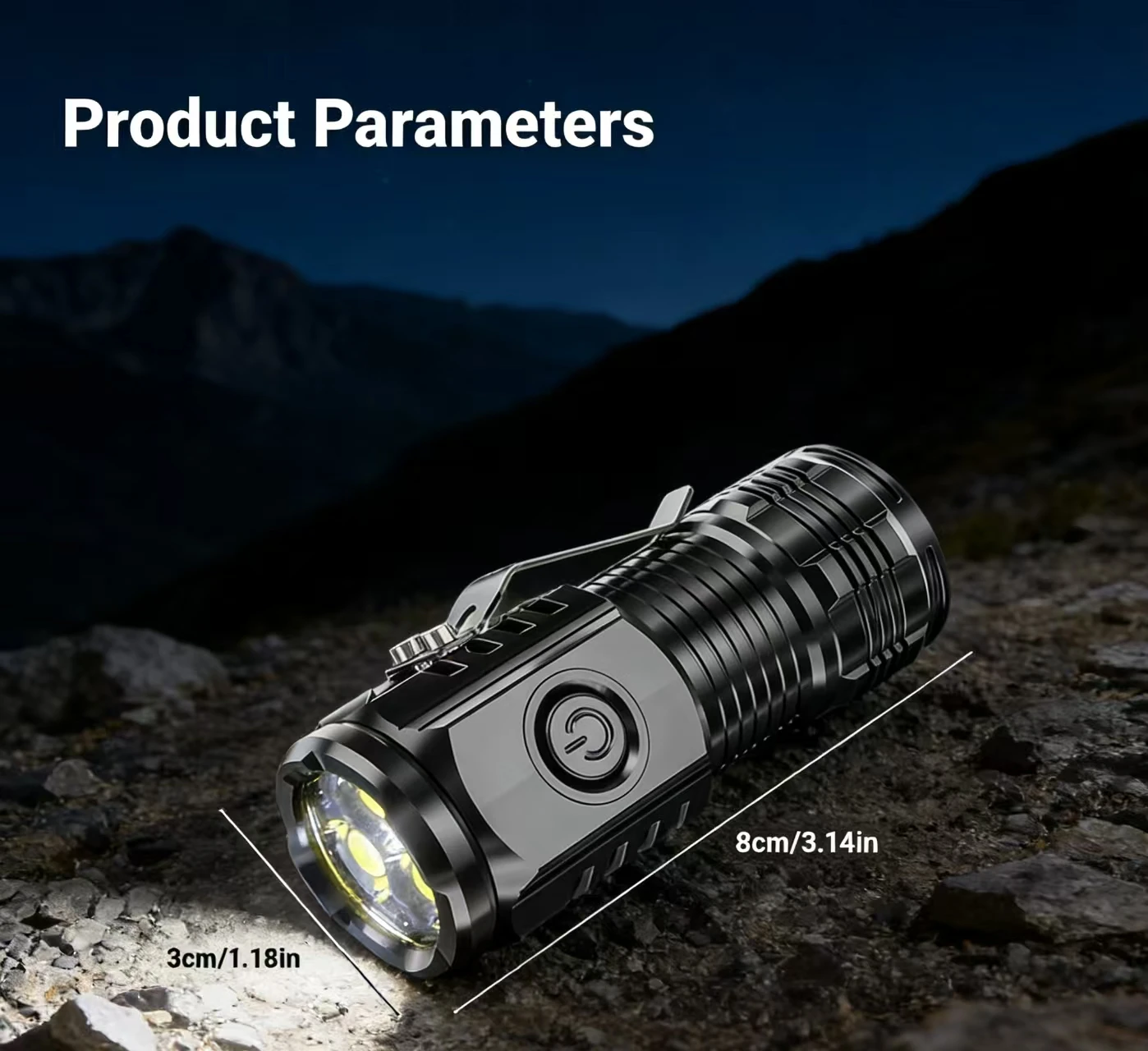 Super Bright Mini Flashlights With Pen Clip Built in Battery USB Charge Flashlight Outdoor Portable Torch Emergency Lamp