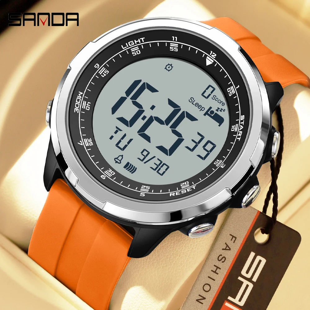 

SANDA Watches Man Sports LED Digital Wristwatch Multifunctional Luminous Waterproof Date Week Student Electronic Watches