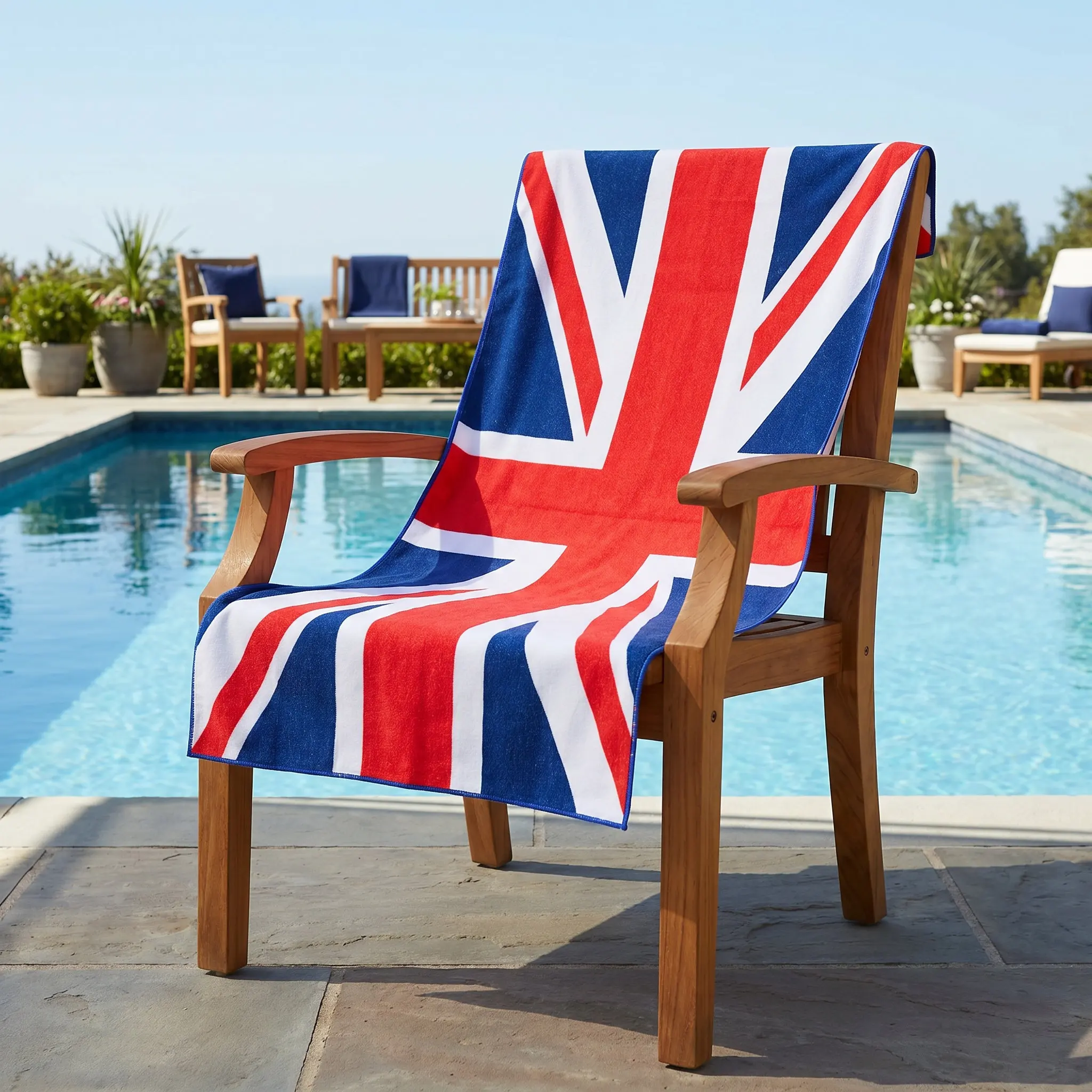 Union Flag Beach Towel Quick-Drying Large Superfine Fiber Multi-Use Swimming Pool Towel Travel Blanket Lightweight Comfortable