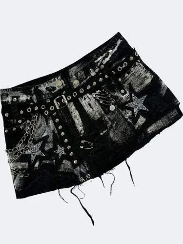 

Vintage Waed Denim Skirt High Waist Polyester Fabric Ladies' f-length Skirts Loose Fit ort Skirt Spring Season