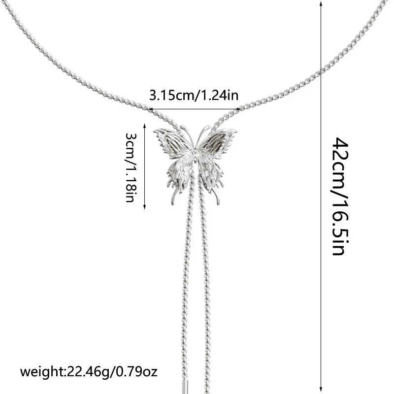 Pull-out Butterfly Necklace Light Luxury Niche Design Fashionable Temperament Clavicle Chain