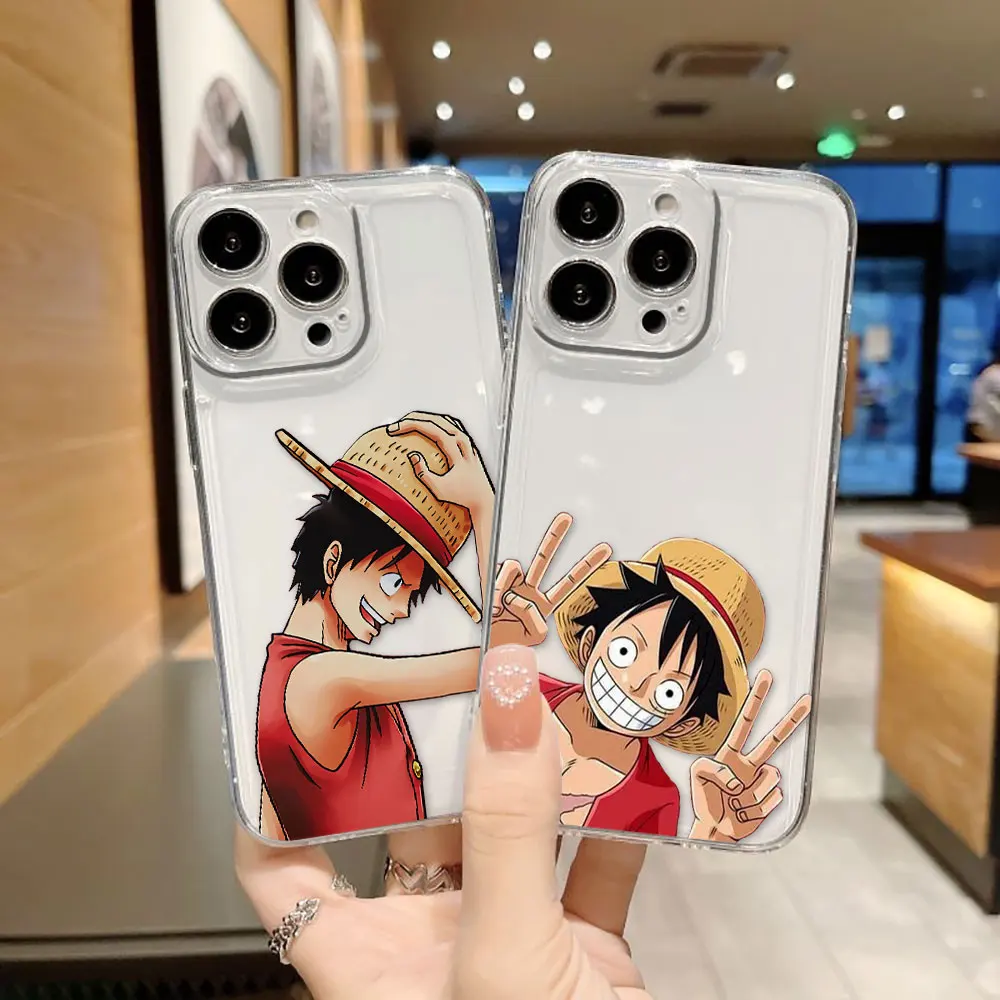 One P-Piece Luffy Ace Clear Phone Case For Samsung A73 A72 A71 A57 A56 A55 A54 A53 A52 A51 A36 A35 A34 A33 A32 A26 A23 A22 Case