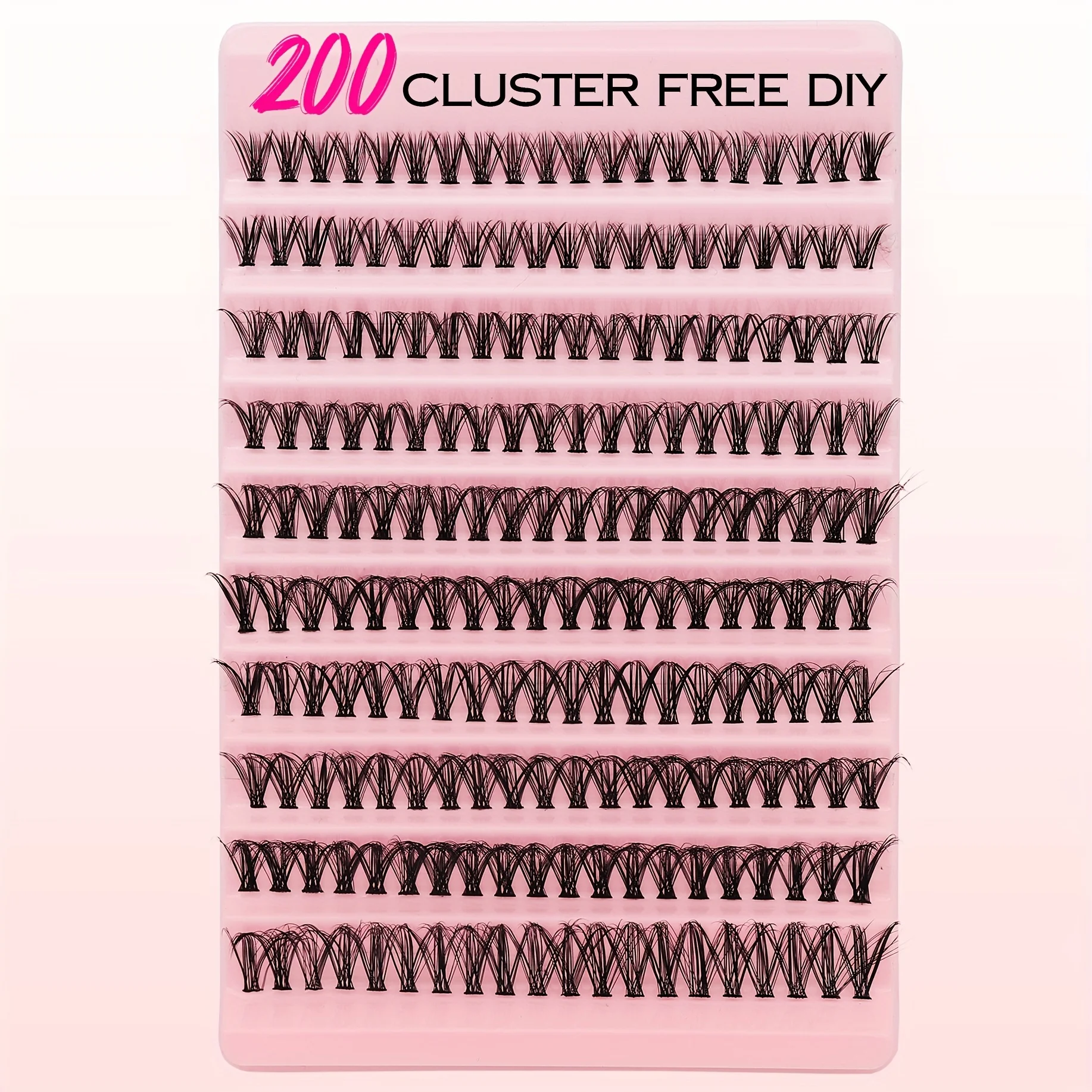 200 Clusters 30D Faux Mink Zestaw do przedłużania rzęs - Diy Mix & Match, długość 10-16 mm, puszysta objętość 3D do codziennego noszenia.