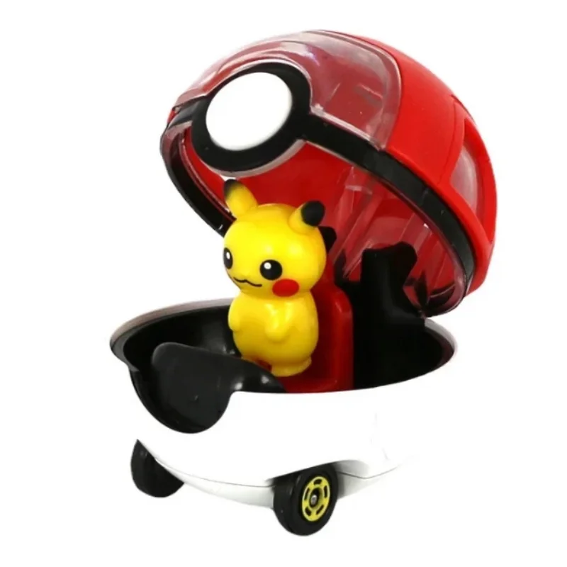 TOMY Takara  Kawaii Pokemon Figures Pikachu Poké Ball Car Exquisite Model Toy Anime Collection Perfect Children Gifts