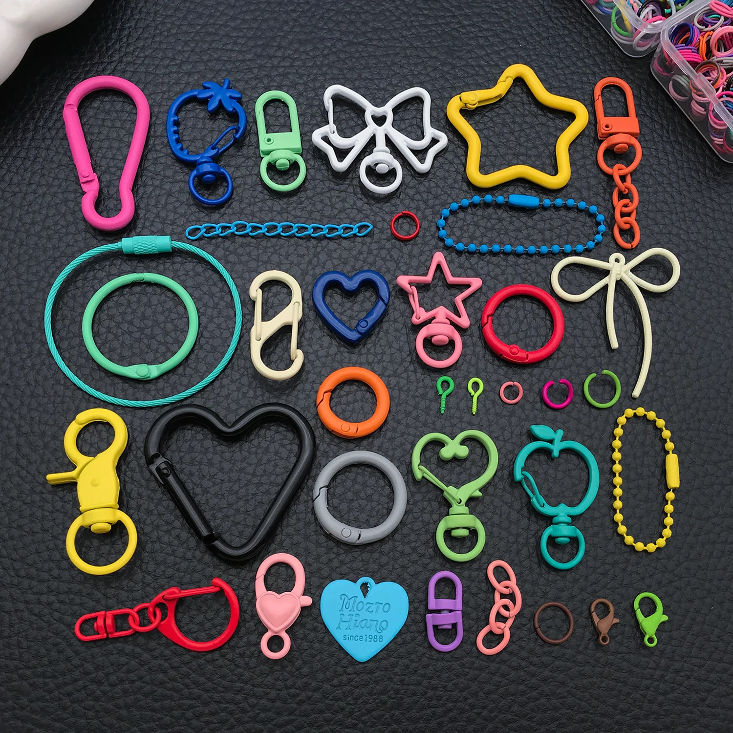 20pcs Mixed Color Zinc Alloy Spring Buckle Open/Closed Ring Sheep Eye Nail Extension Tail Chain DIY Jewelry Pendant Accessories view 6
