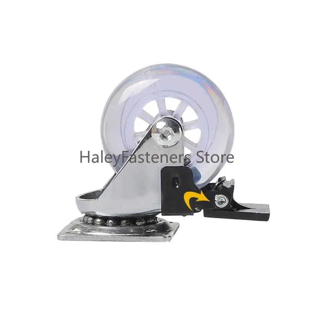 2Inch Swivel Caster Wheels Heavy Duty Industrial Caster With M8x15mm Threaded Stem No Noise PU Wheels For Carts workbench