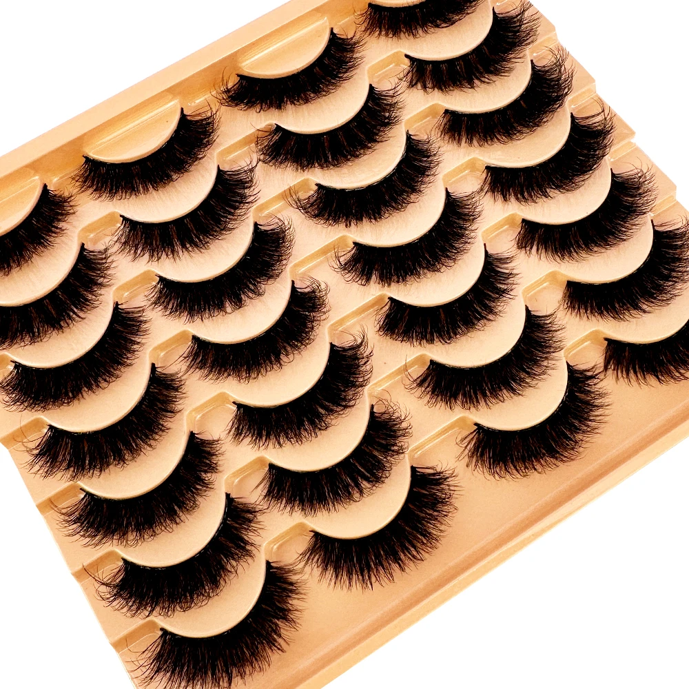 14/5D Mink Eyelashes 100% Cruelty Free Lashes Reusable Lashes Natural Wispy False Lashes Makeup Wholesale Strip Fluffy Cat Lash