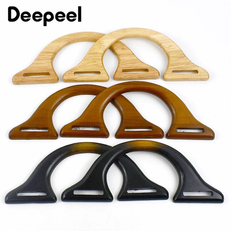 

2/4Pcs Deepeel 22*8.5cm Solid Wooden Bags Handle Vintage Purse Frame Handbag Kiss Clasp DIY Handmade Sewing Brackets Accessories