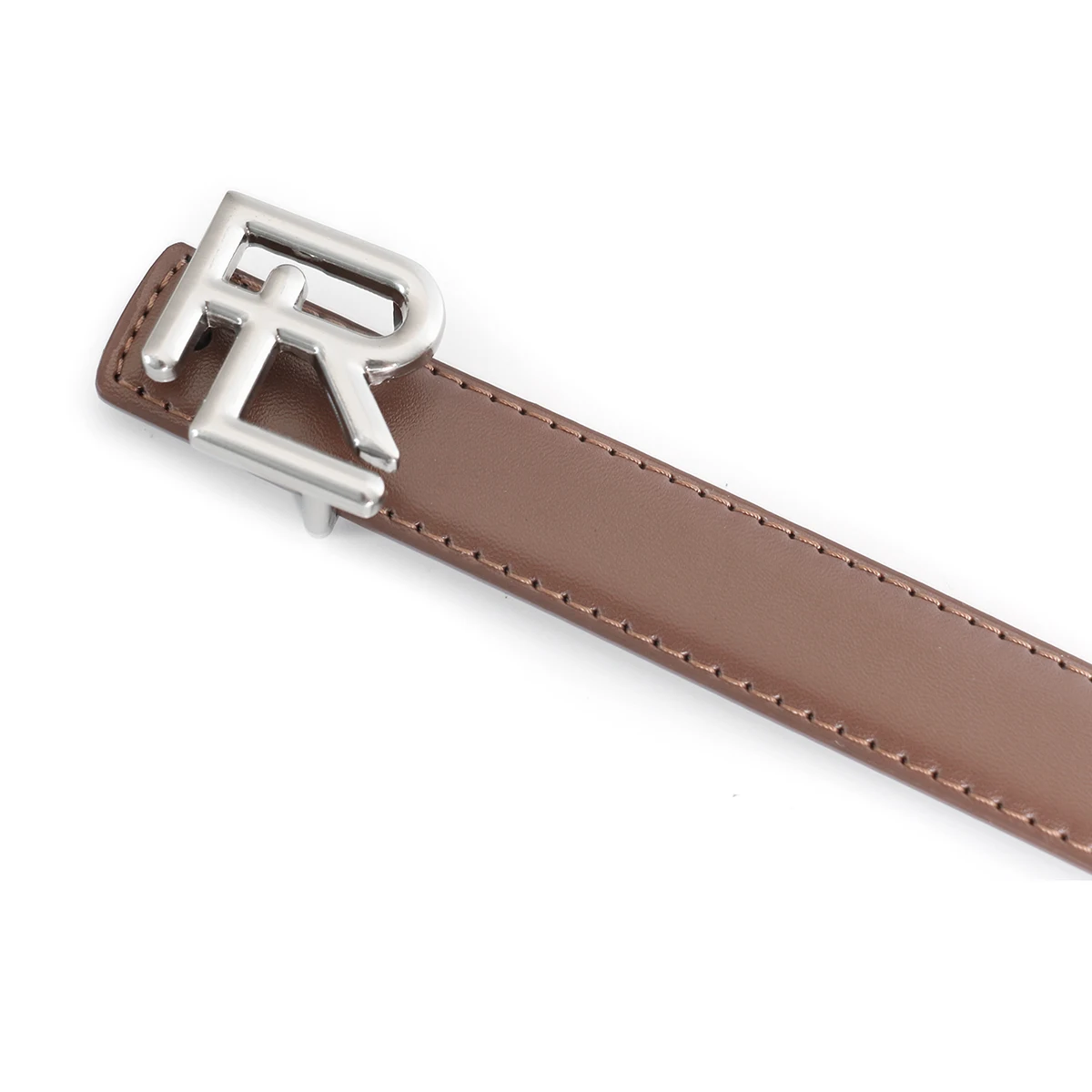 Schmale Weibliche Rindsleder Luxus Designer Marke Brief Schnalle Gürtel Frauen Echtes Echtes Leder Kleid Strap für Jeans Bund 23mm – Detail 10