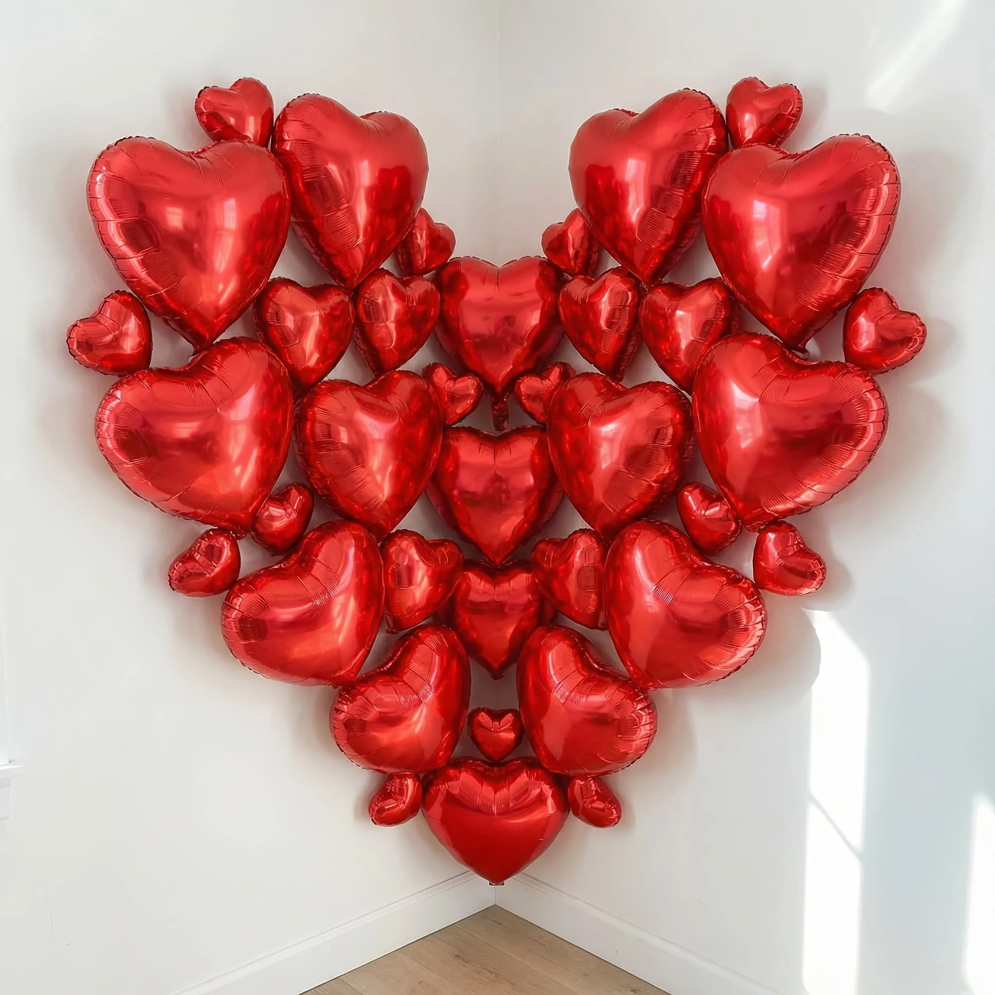 Geburtstags-Buchstabenballon-Set Rote Herzballons für Valentinstag Hochzeit Babyparty Geburtstag Jubiläum Romantische Dekoration – Detail 5
