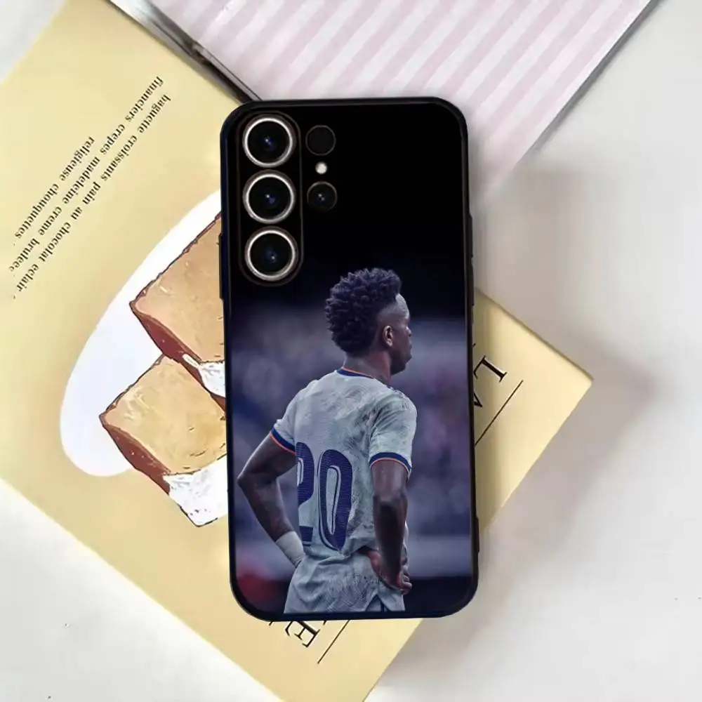 football Vinicius Junior Phone Case For SamsungS25,24,21,22,23,30,Ultra,20,Plus,Fe,Lite,Note,10,9,Soft Black Cover - Image 2