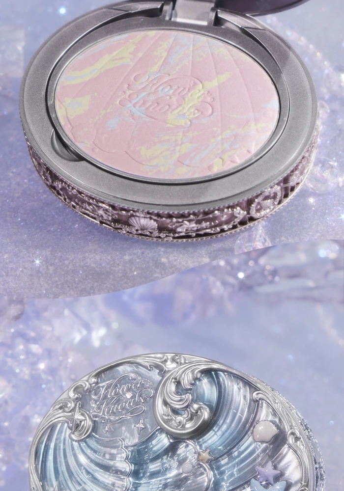 Flower Knows Shell Pearl Collection Baked Powder Mixed Color Honey Powder Clear Matte Makeup Setting Powder Natural Bronze Glow