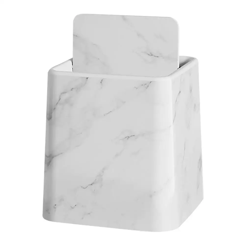 

Imitation Marble Trash Can Small with Lid for Bathroom Kitchen Bedroom Office PP Material Garbage Bin Waste Container Easy Clean