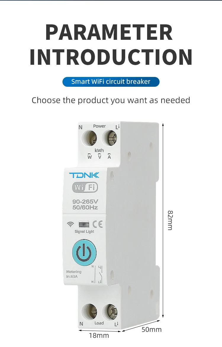 TUYA WiFi MCB 1A-63A Smart Circuit Breaker Überstrom Unter Spannung Schutz Power Metering Drahtlose Fernbedienung Schalter – Detail 17